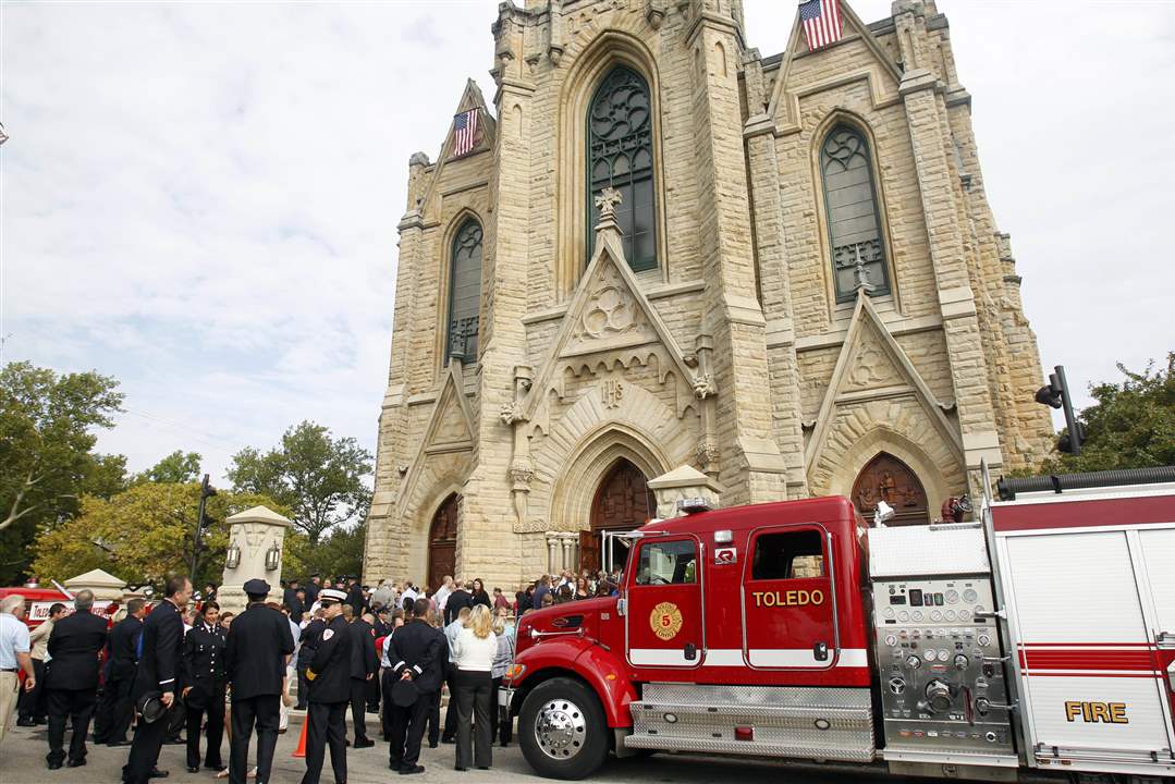 fire-truck-outside-church-after-mass