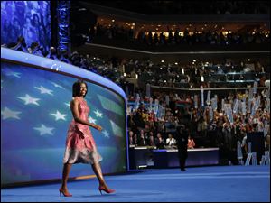 Democratic-Convention-Michelle-Obama-stage.jpg First Lady Michelle Obama takes the stage.