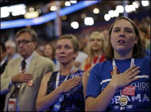 Democratic-Convention-delegates-pledge.jpg Delegates recite the Pledge of Allegiance at the Democratic National Convention.