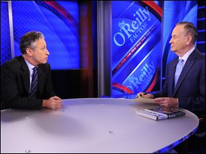 Rumble-Debate.jpg Comedy Central's Jon Stewart from "The Daily Show with Jon Stewart," left, and and political pundit Bill O'Reilly chat during an interview for "The O'Reilly Factor" on FOX News Channel in Sept., 2010.