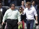  Britain's Prince Harry, right, walks with New Jersey Gov. Chris Christie at Casino Pier during a tour of the area hit by Superstorm Sandy, today, in Seaside Heights, N.J.