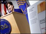  Janet Woodcock, director of the FDA's Center for Drug Evaluation and Research, speaks during a 2011 news conference about the rules for sunscreen labeling. The rules from the Food and Drug Administration ban terms like “waterproof,” which regulators consider misleading, and require that sunscreens filter out both ultraviolet A and B rays. Previously some products only blocked UVB rays, which cause most sunburn, while providing little protection against UVA rays that pose the greatest risk of skin cancer and wrinkles.
